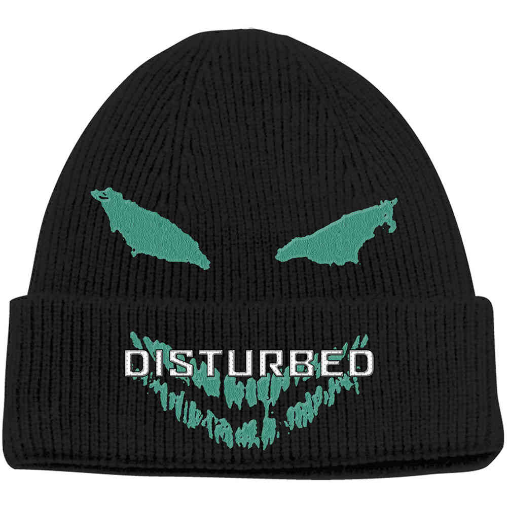 Disturbed - Green Face Beanie Muts - Zwart